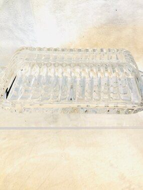 Precious Home Clear Glass Sarah Butter Dish Elegant Tabletop Accessory